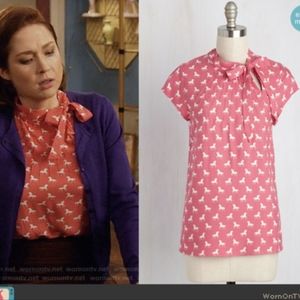 Modcloth Up Up and Amaze in Unicorns pink top